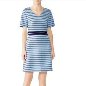 Draper James Light Blue Short Sleeve Striped Dress 2X